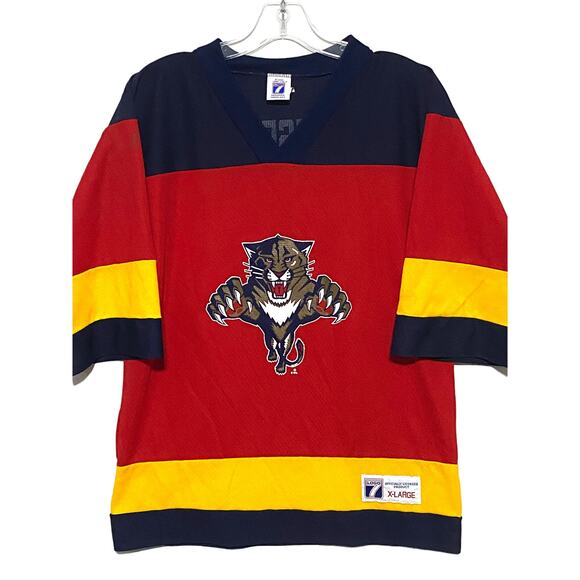 Vintage John Vanbiesbrouck #34 Florida Panthers Fan Jersey Logo 7 Youth XL 18/20